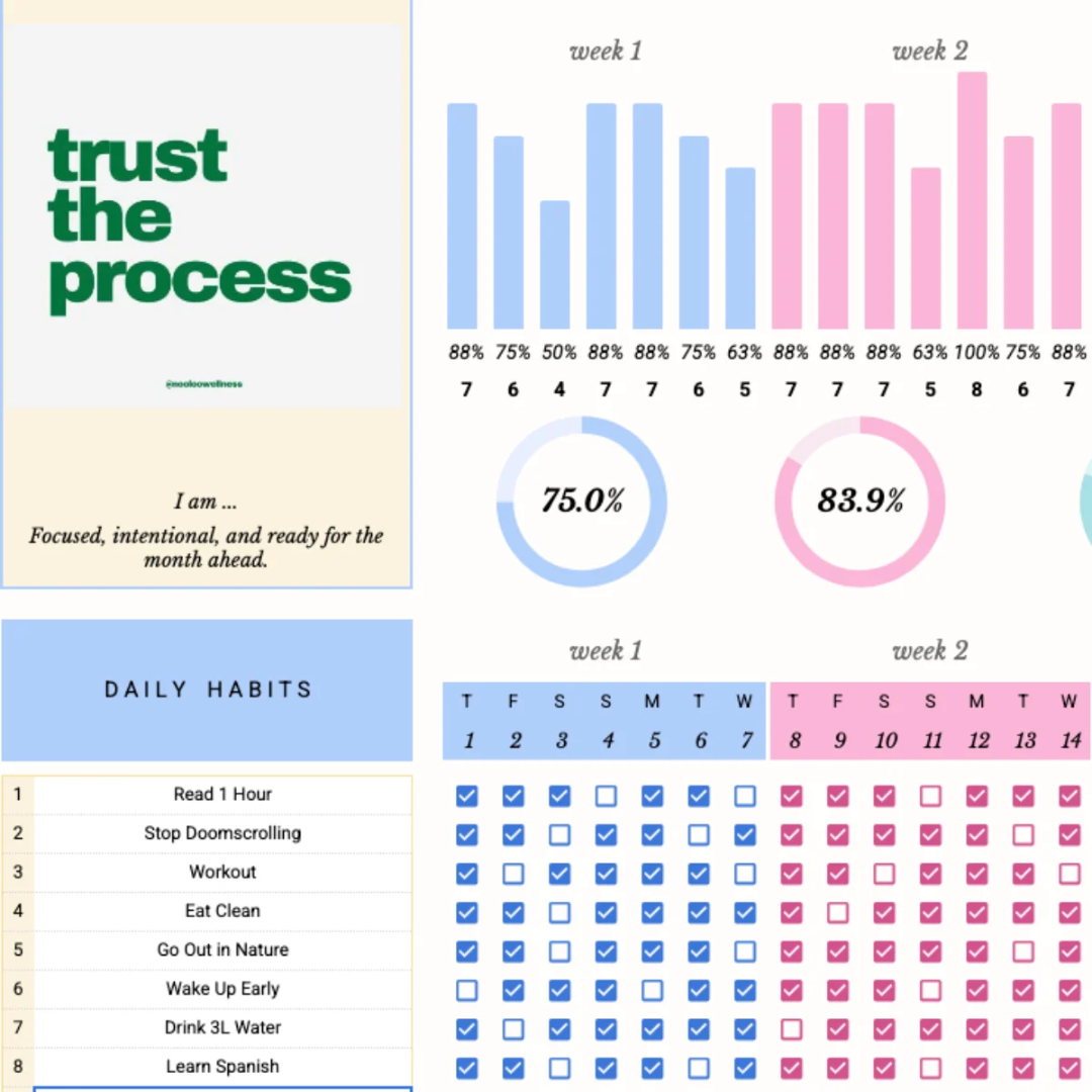 Daily habit checkbox grid