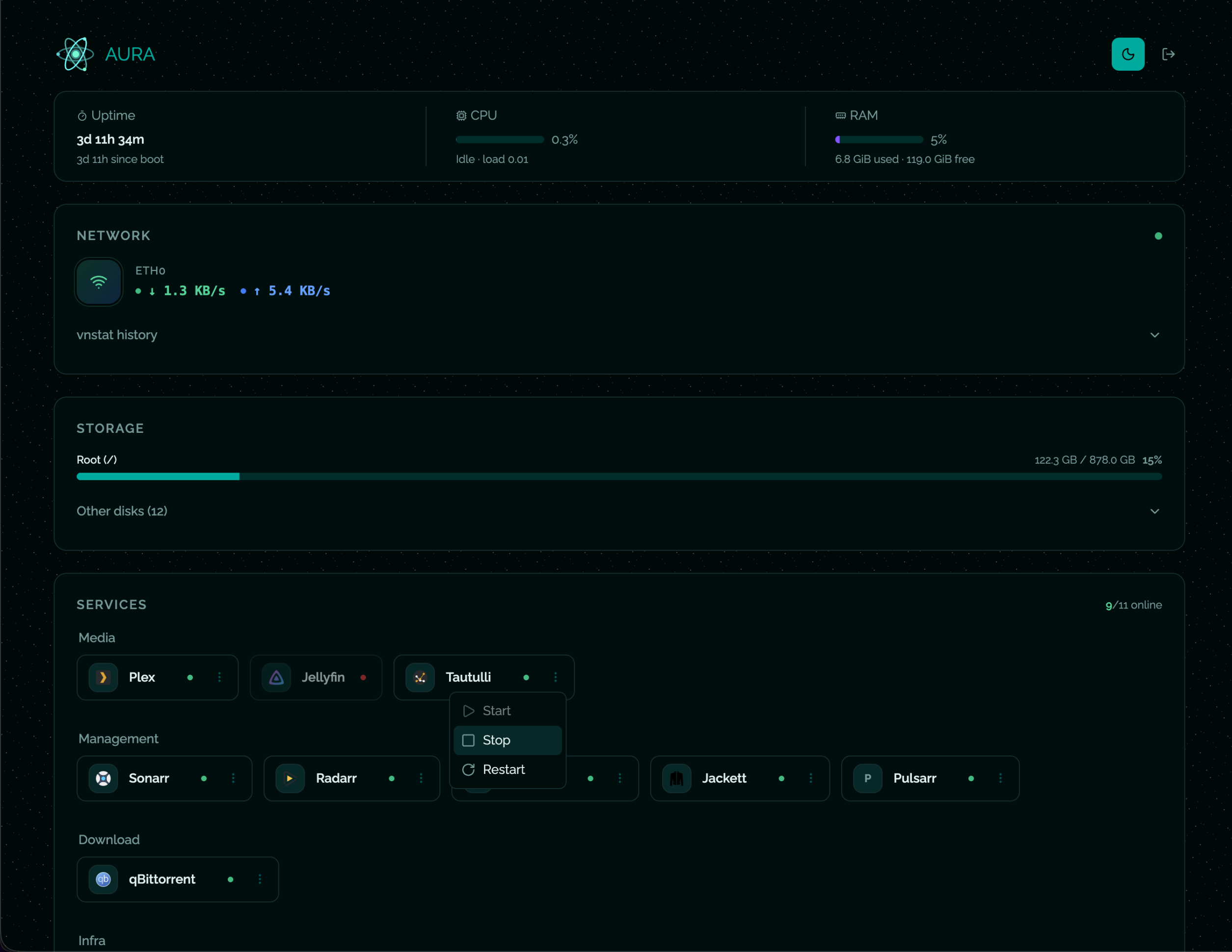 Aura panel screenshot