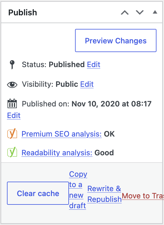 Publish button not visible