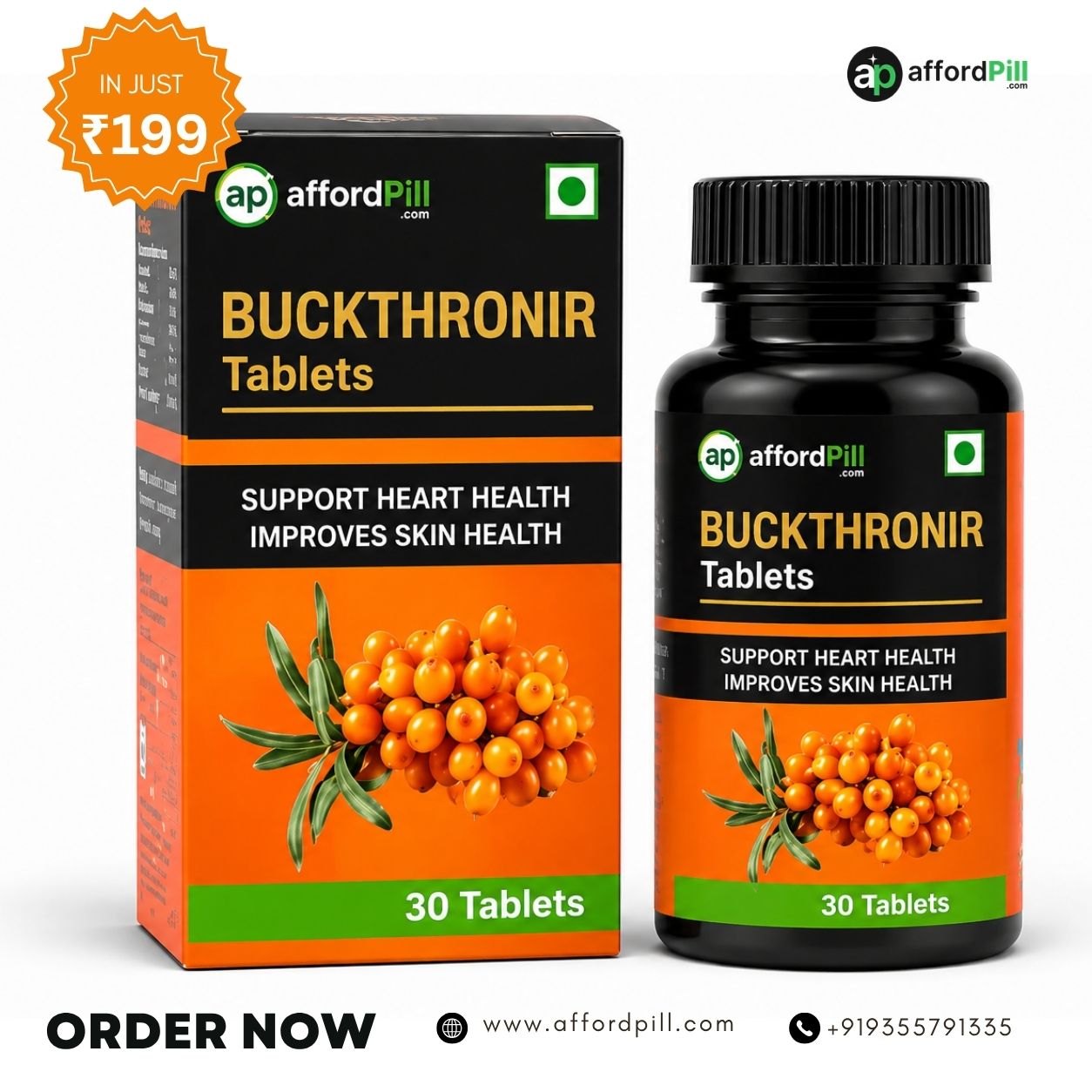 Healthy Skin and Heart Care with Buckthronir Tablets