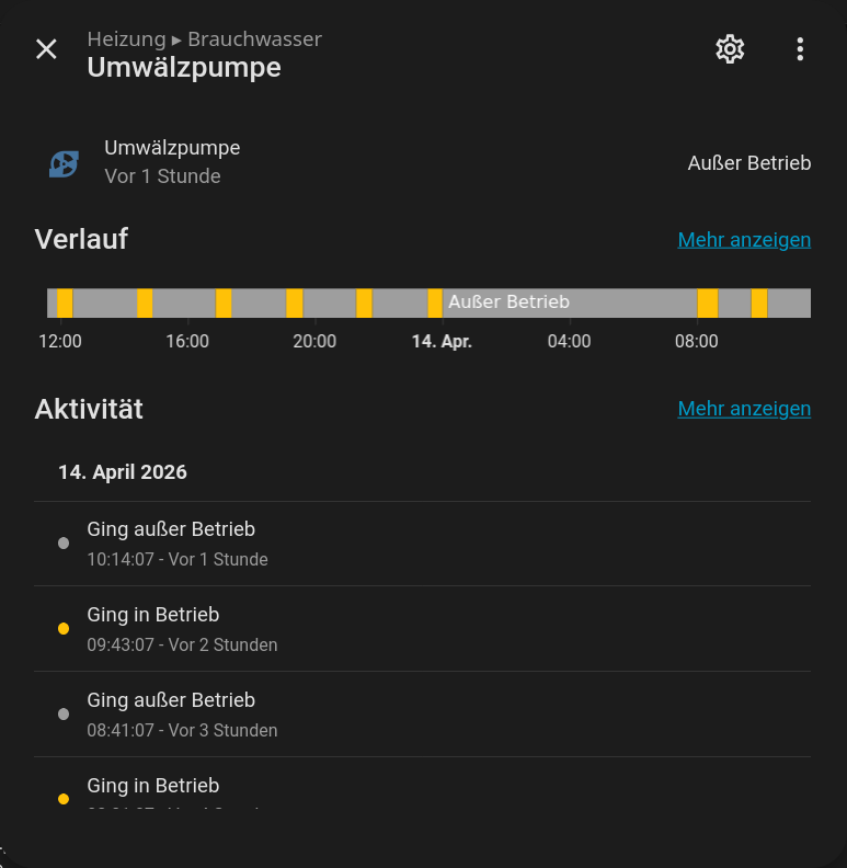 Detail Sensor Umwälzpumpe