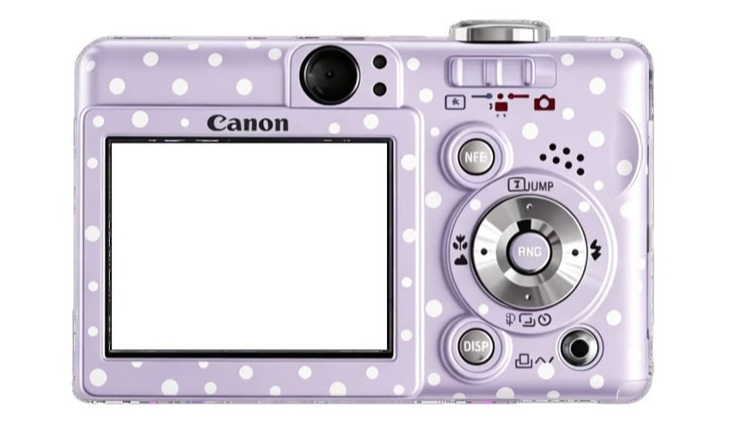 Purple polka-dot camera