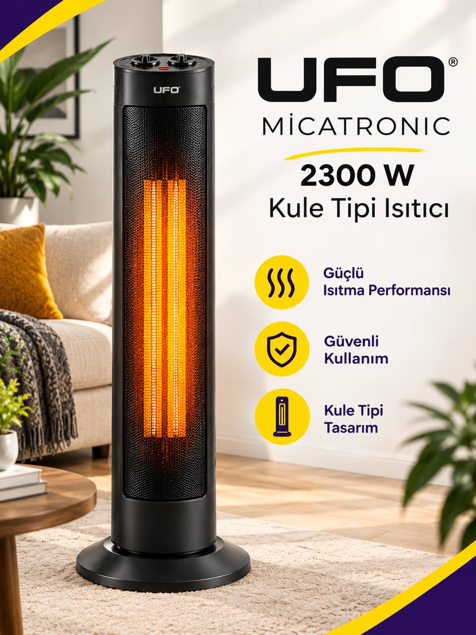 UFO Micatronic 2300 W UK Kule Tipi Isıtıcı