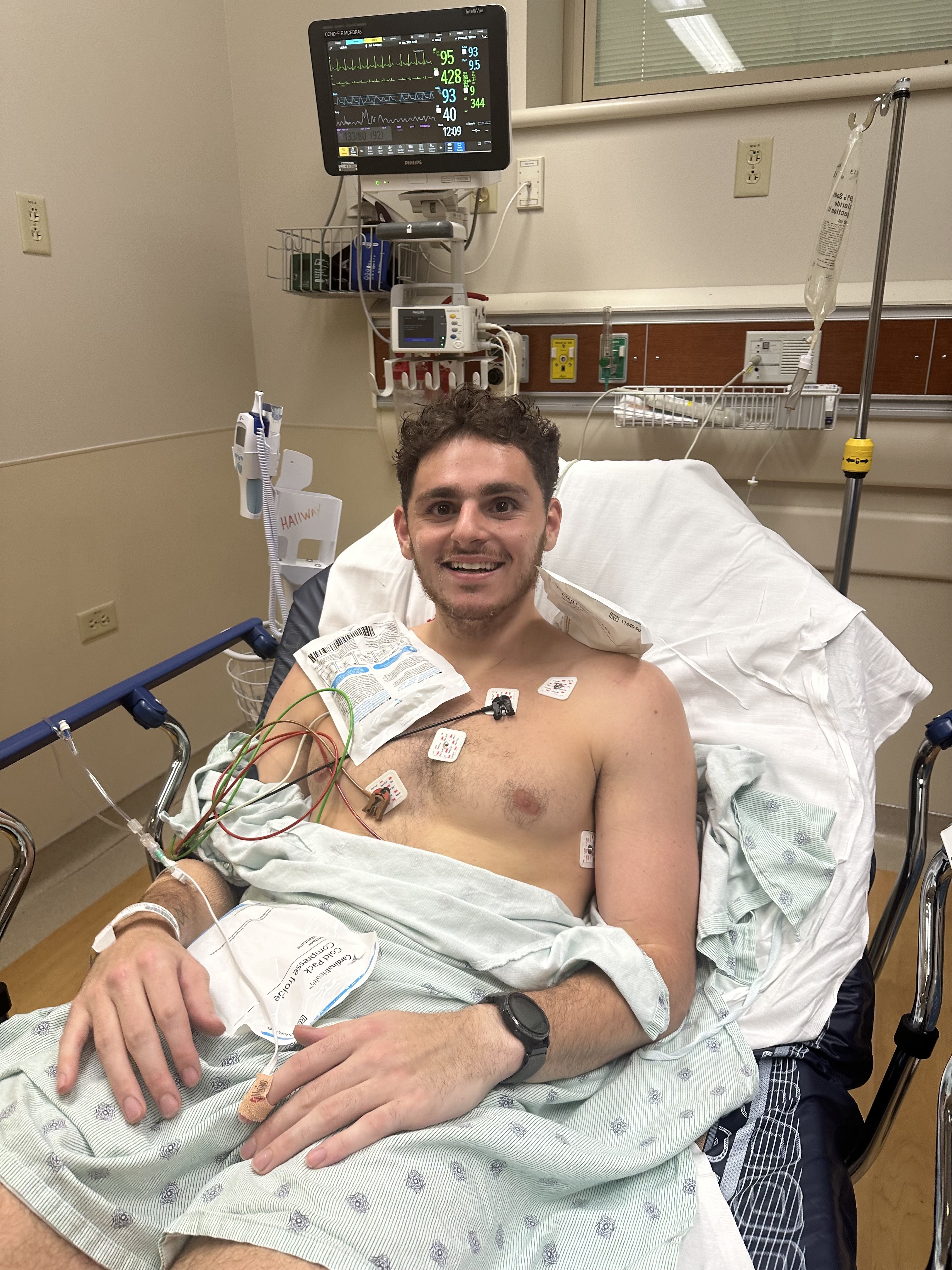 In the hospital after the marathon