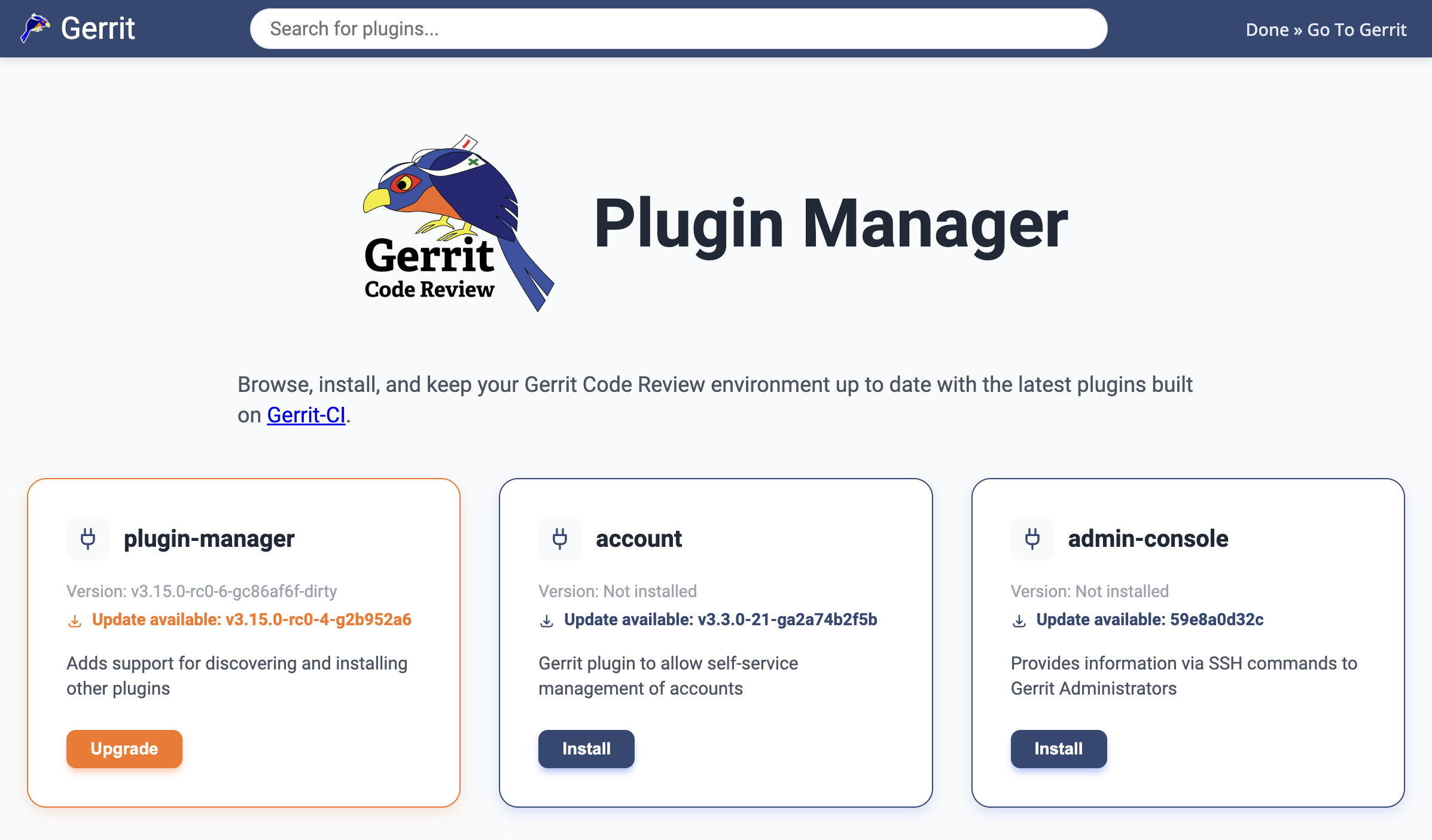 Plugin manager L&D aligned with Gerrit